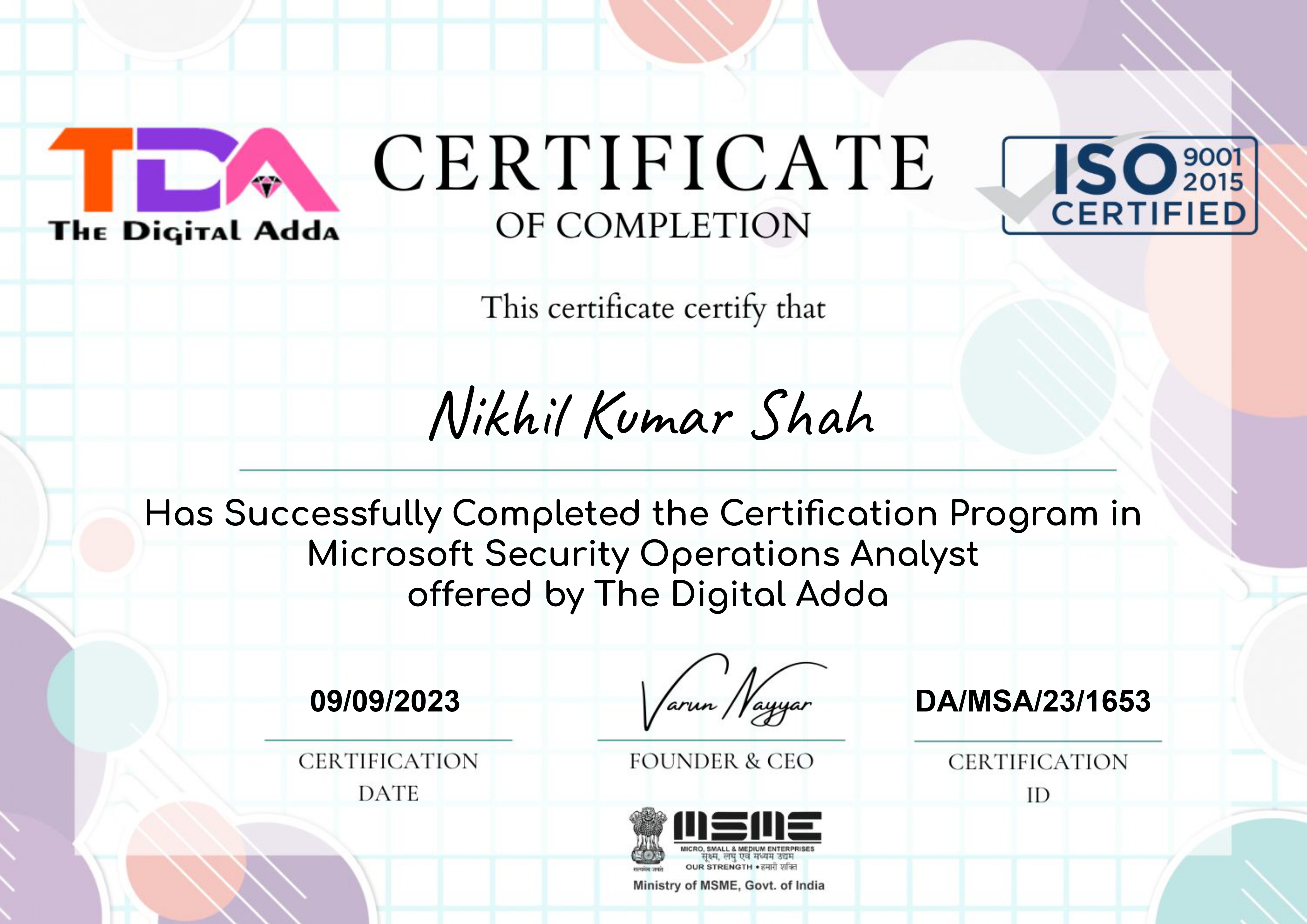  Microsoft Security Operations Analyst Certification